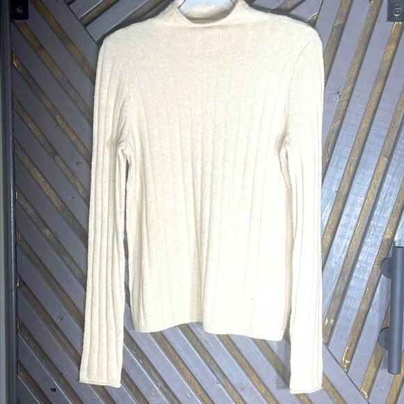 madewell size medium mock neck cream woman's sweater - Picture 2 of 8